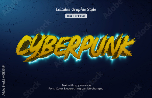 Cyberpunk yellow light, Editable Text Effect