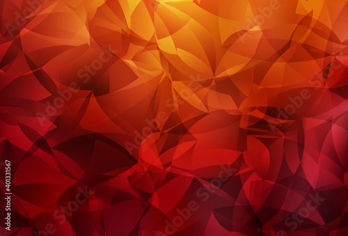 Dark Red, Yellow vector gradient triangles template.