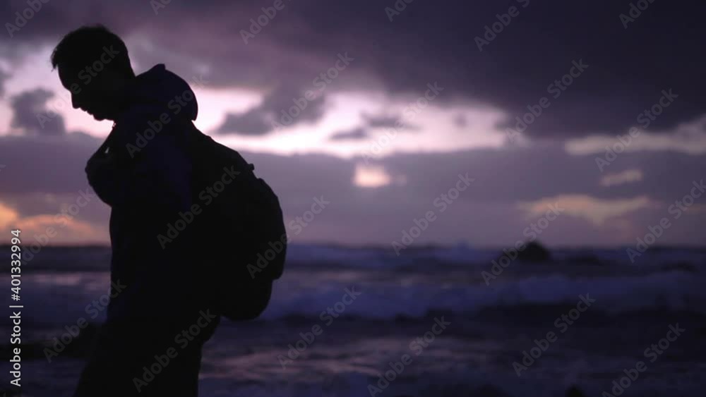 Scared lost panicked traveler Azores Sao Miguel Portugal Scared lost panicked traveler Azores Sao Miguel Portugal