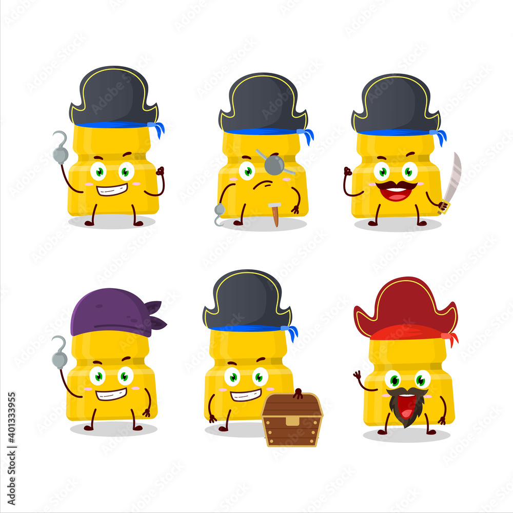 Cartoon character of mustard with various pirates emoticons Cartoon character of mustard with various pirates emoticons
