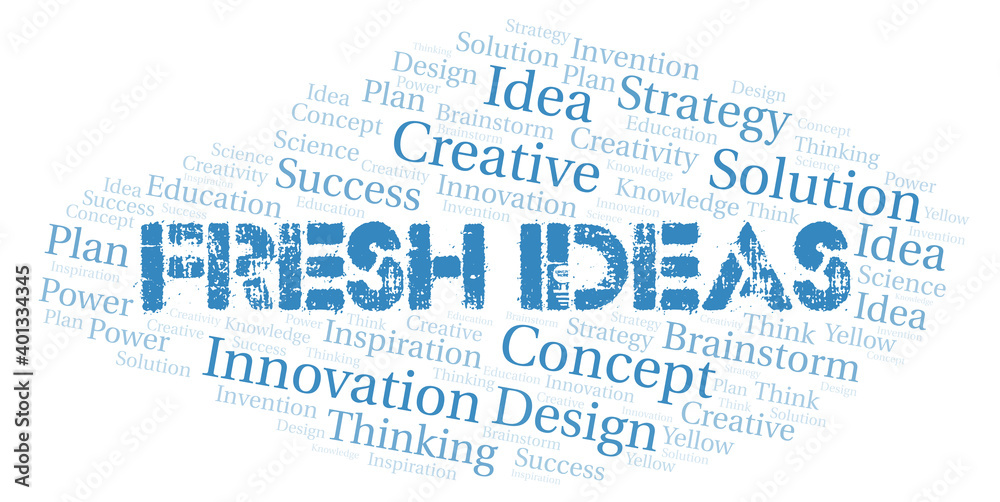 Fototapeta premium Fresh Ideas typography word cloud create with the text only.