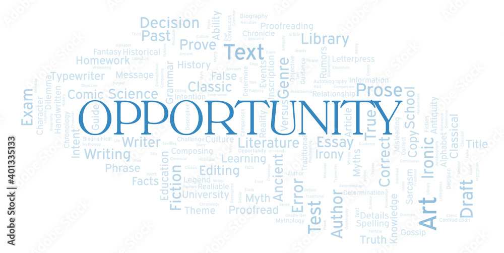 Fototapeta premium Opportunity typography word cloud create with the text only