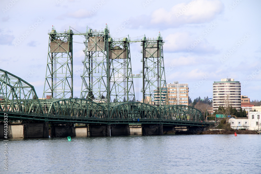 Fototapeta premium draw bridge over river