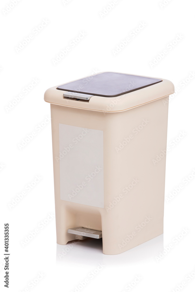 Plastic dustbin on white Plastic dustbin on white