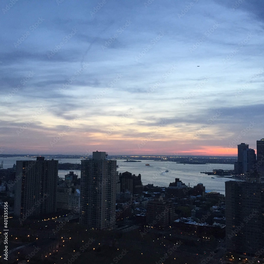 Fototapeta premium Manhattan New York Skyline Sunset