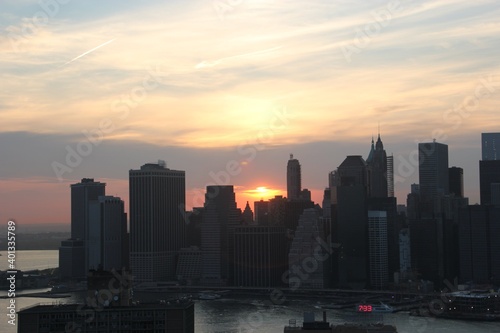 Manhattan New York Skyline Sunset