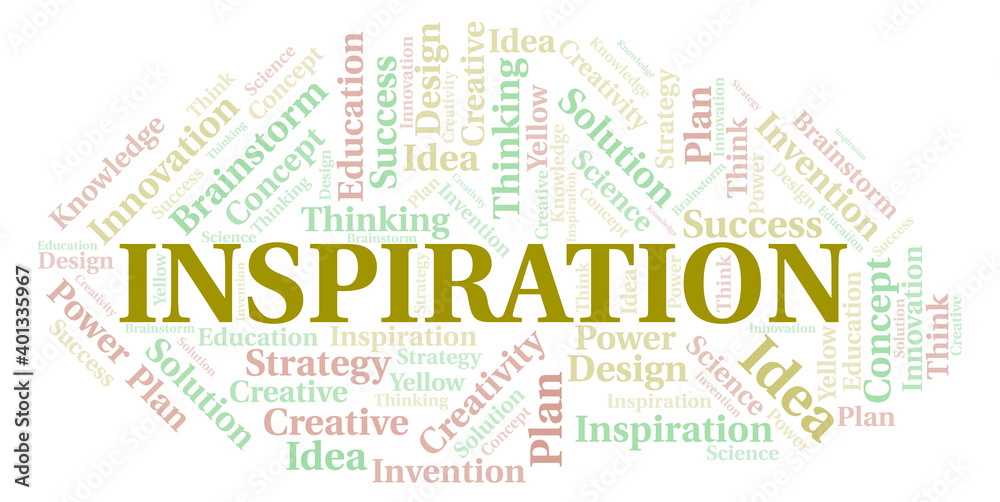 Obraz premium Inspiration typography word cloud create with the text only.