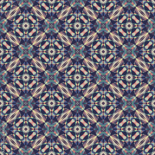 Geometric seamless pattern, ornament, abstract colorful background, fashion print, vector texure for fabric, textile, decoration.