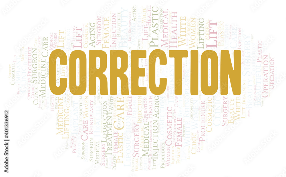 Obraz premium Correction typography word cloud create with the text only.