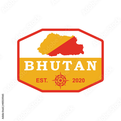 Bhutan Map Vector , Asia Logo