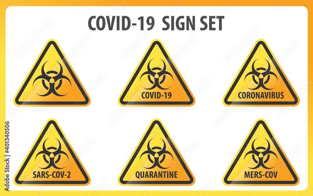 Covid-19 Warning Sign Set