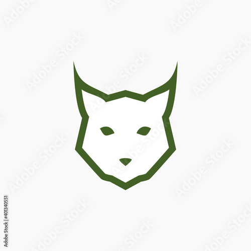 Simple portrait lynx head logo and icon design
