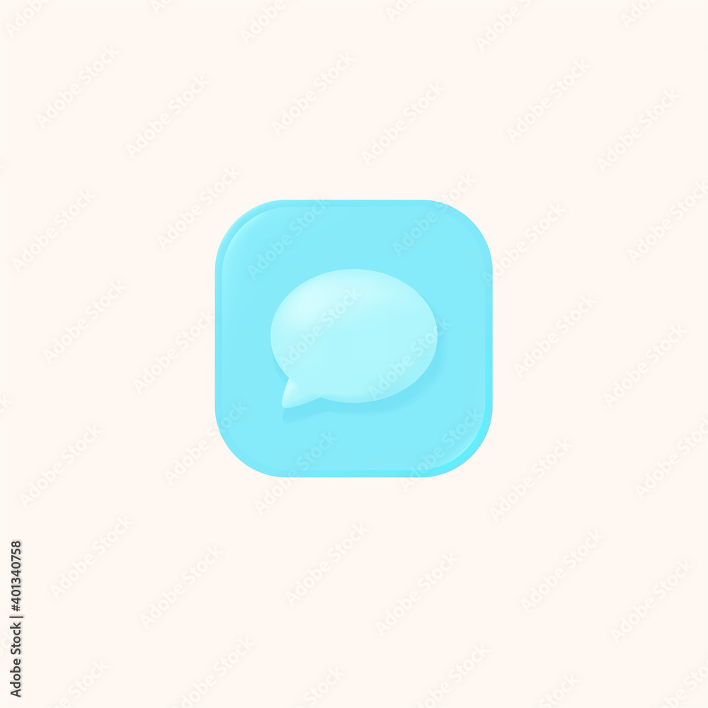 3D chat bubble icon vector design template 3D chat bubble icon vector design template