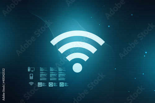 2d illustration WiFi symbol sign