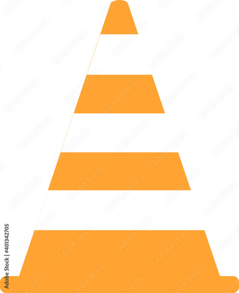 road cone vector. orange traffic cone with white stripes road cone vector. orange traffic cone with white stripes