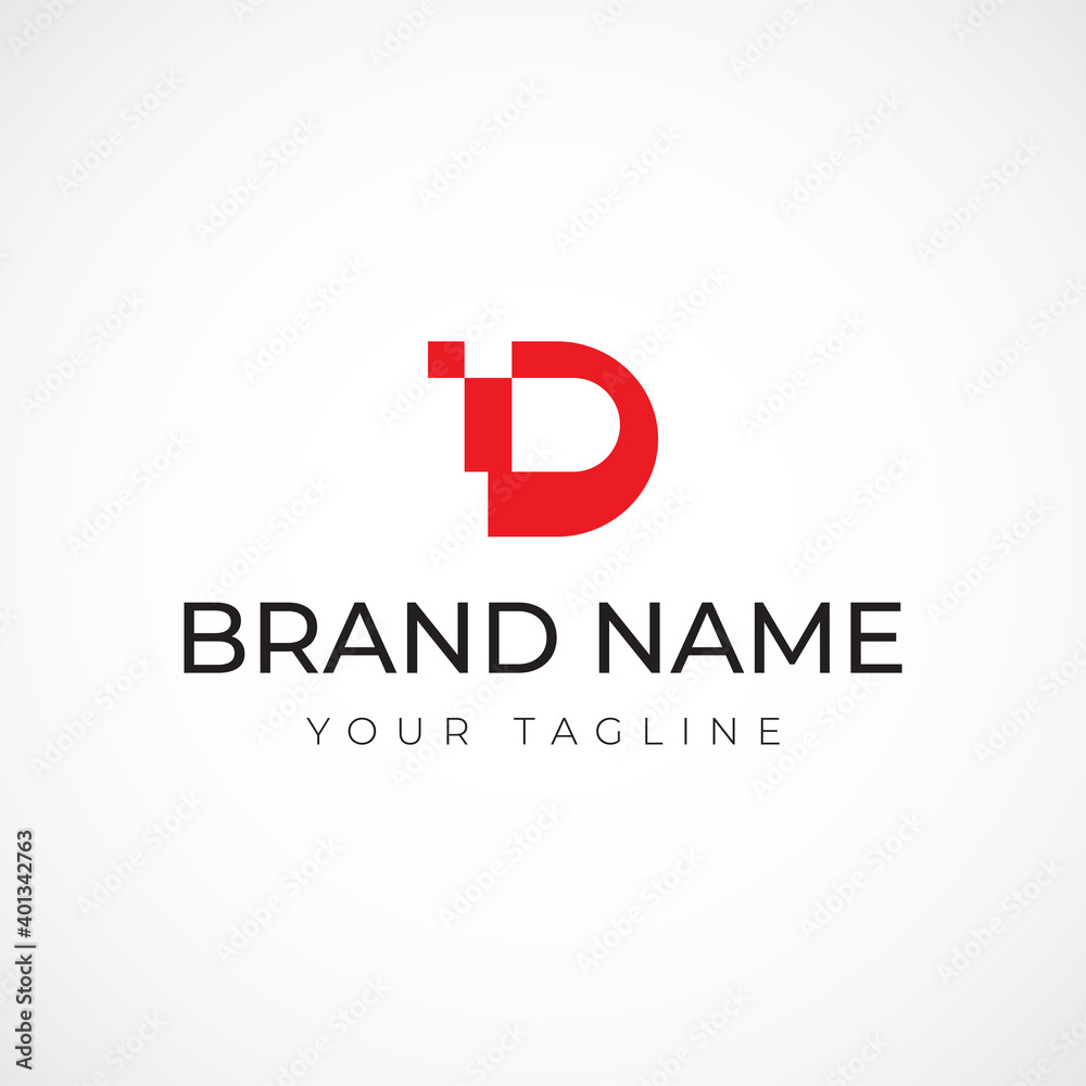 Letter D for musical. media. label. studio. digital. technology visualisation with minimal modern and clean design concept Letter D for musical. media. label. studio. digital. technology visualisation with minimal modern and clean design concept