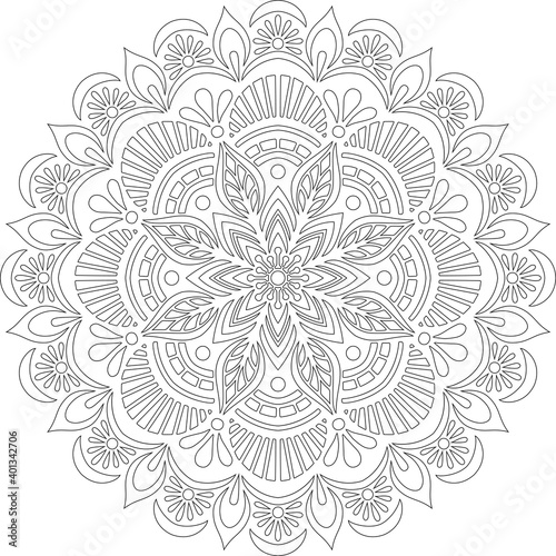 Figure mandala for coloring doodles sketch