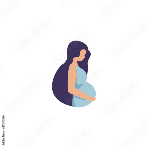 pregnant woman logo modern flat design illustration