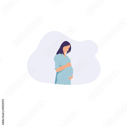 pregnant woman logo modern flat design illustration