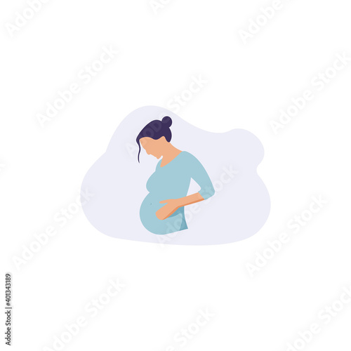 pregnant woman logo modern flat design illustration
