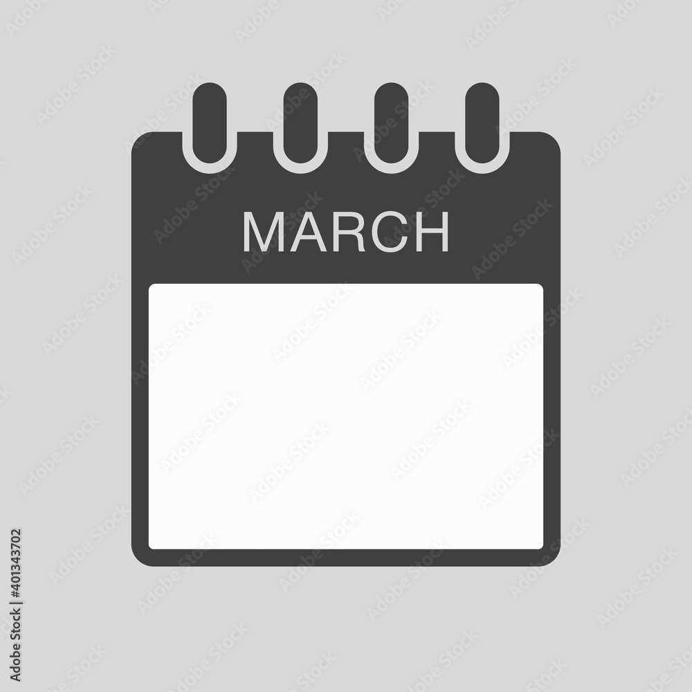 Icon page calendar, month March, to-do list Icon page calendar, month March, to-do list