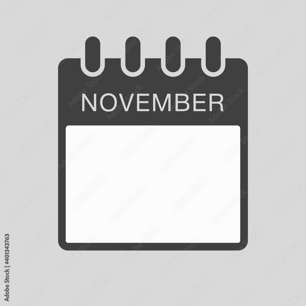 Icon page calendar, month November, to-do list Icon page calendar, month November, to-do list
