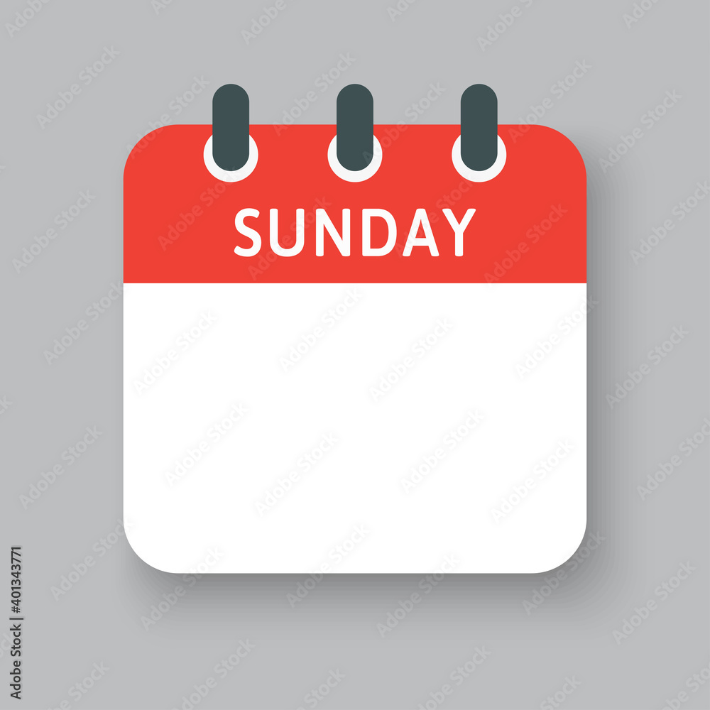 Vector icon page calendar, days of week Sunday Vector icon page calendar, days of week Sunday
