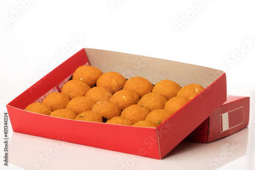 Box of Indian sweets Motichoor Laddu