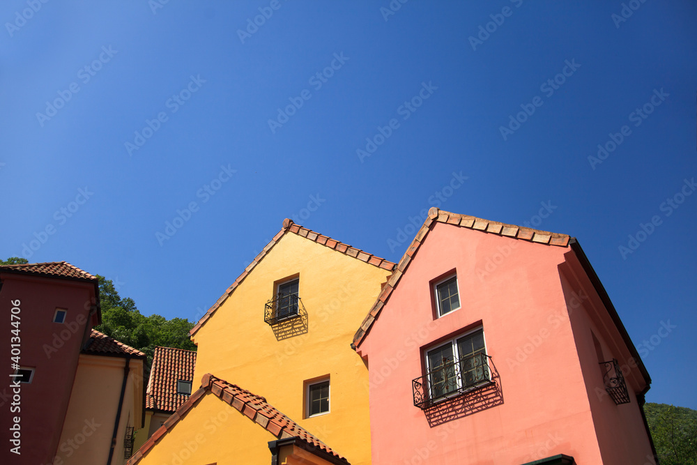 colorful houses in Provence village