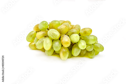 Ripe bunch of grapes close-up isolated on white background