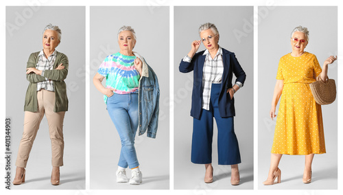 Collage of fashionable elde...