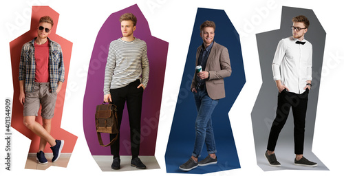 Collage of fashionable youn...