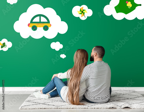 Young family planning their...