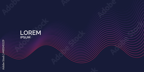 Vector abstract background with dynamic waves and lines.