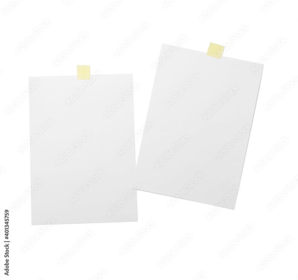 Blank paper sheets on white background Blank paper sheets on white background