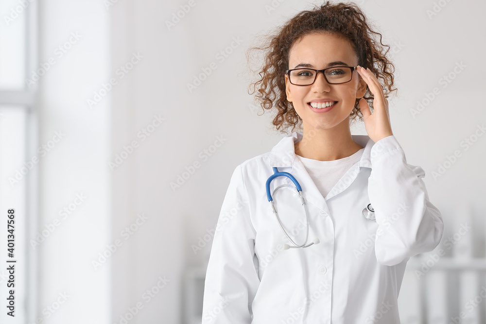 African-American female doctor in clinic African-American female doctor in clinic