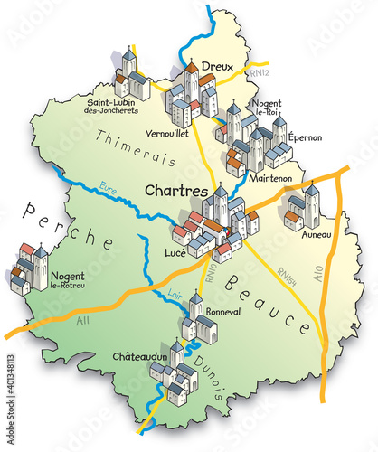28 Carte du département de l'Eure-et-Loir