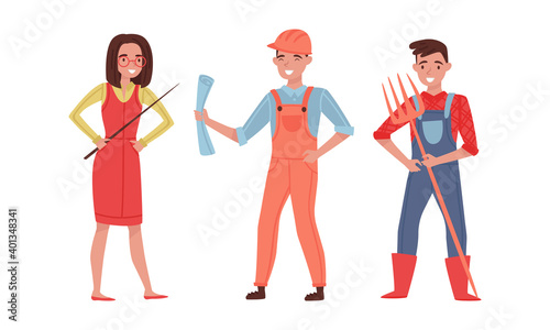 People Characters of Different Professions and Occupation Vector Illustration Set