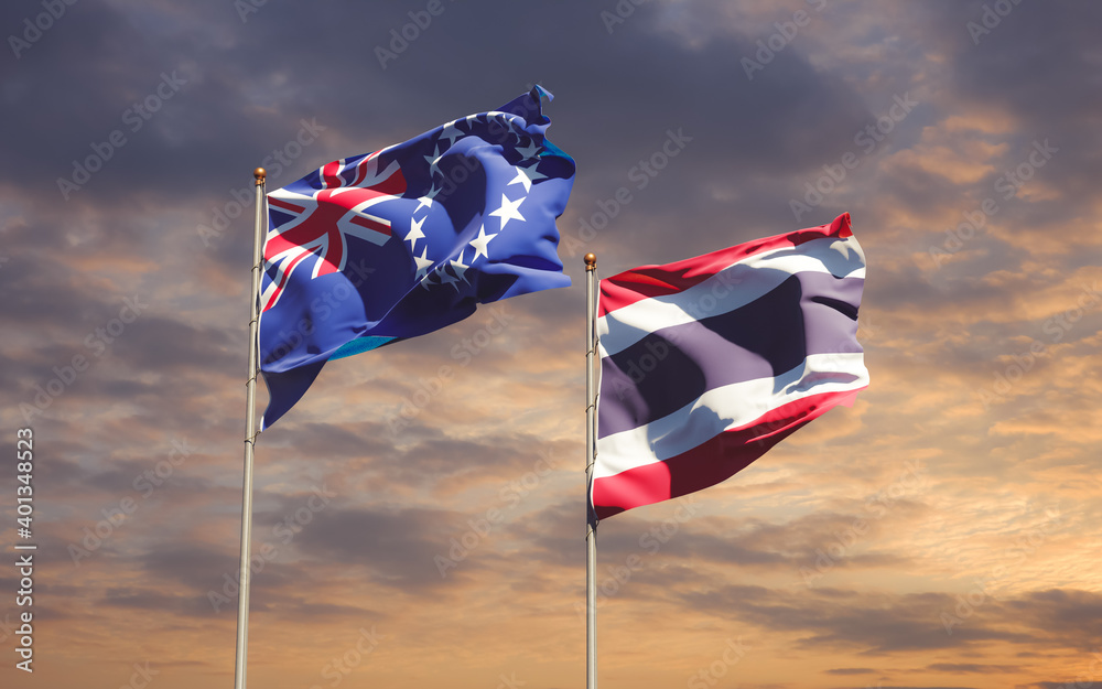 Flags of Thailand and Cook Island. Flags of Thailand and Cook Island.
