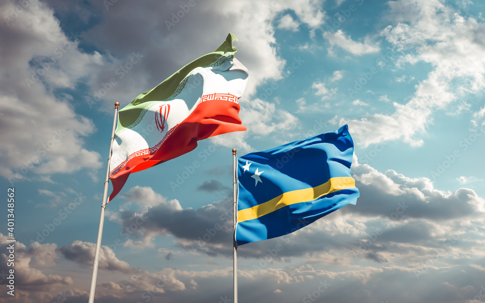 Flags of Iran and Curacao. Flags of Iran and Curacao.