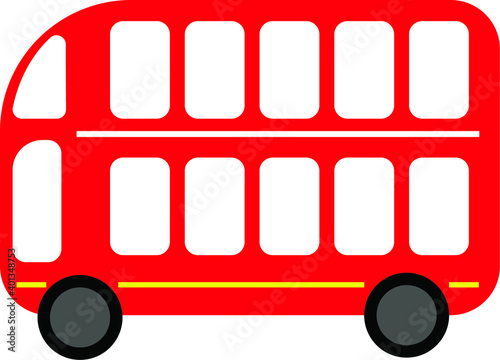 vector of red double decker bus. london red bus
