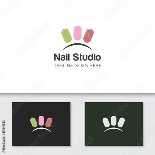 trendy and modern nail logo and icon best for salon, cosmetics, manicure, services design template