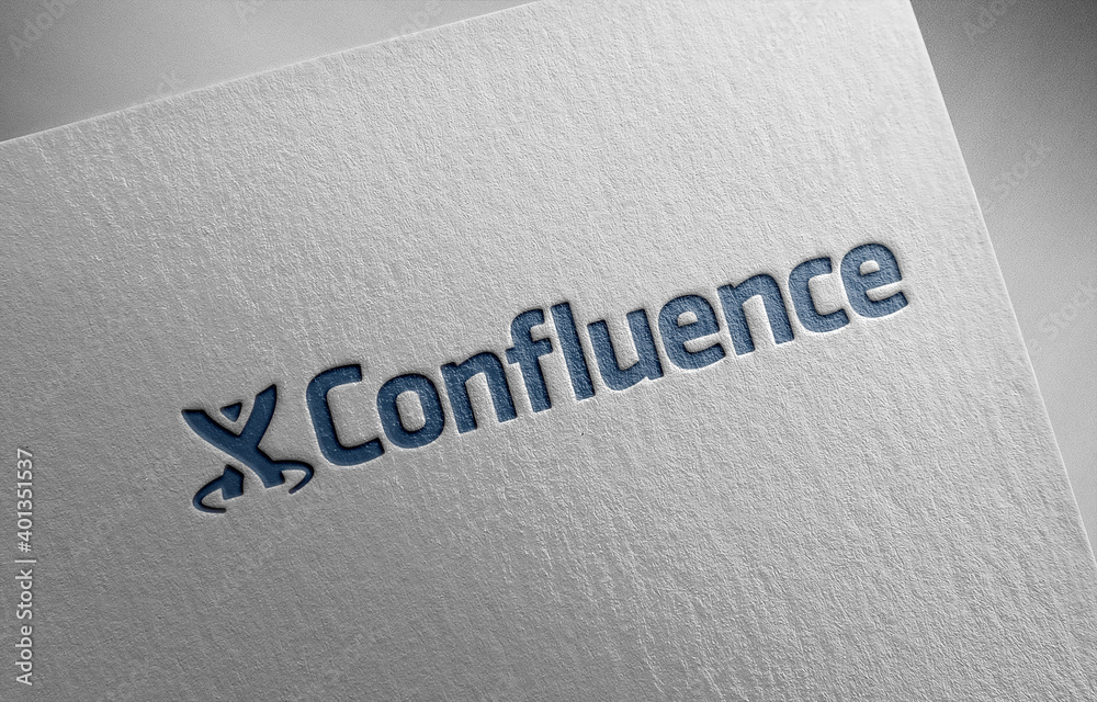 Confluence logo icon paper texture Stock Photo | Adobe Stock