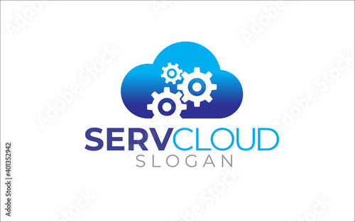 Illustration vector graphic of network data cloud logo design template