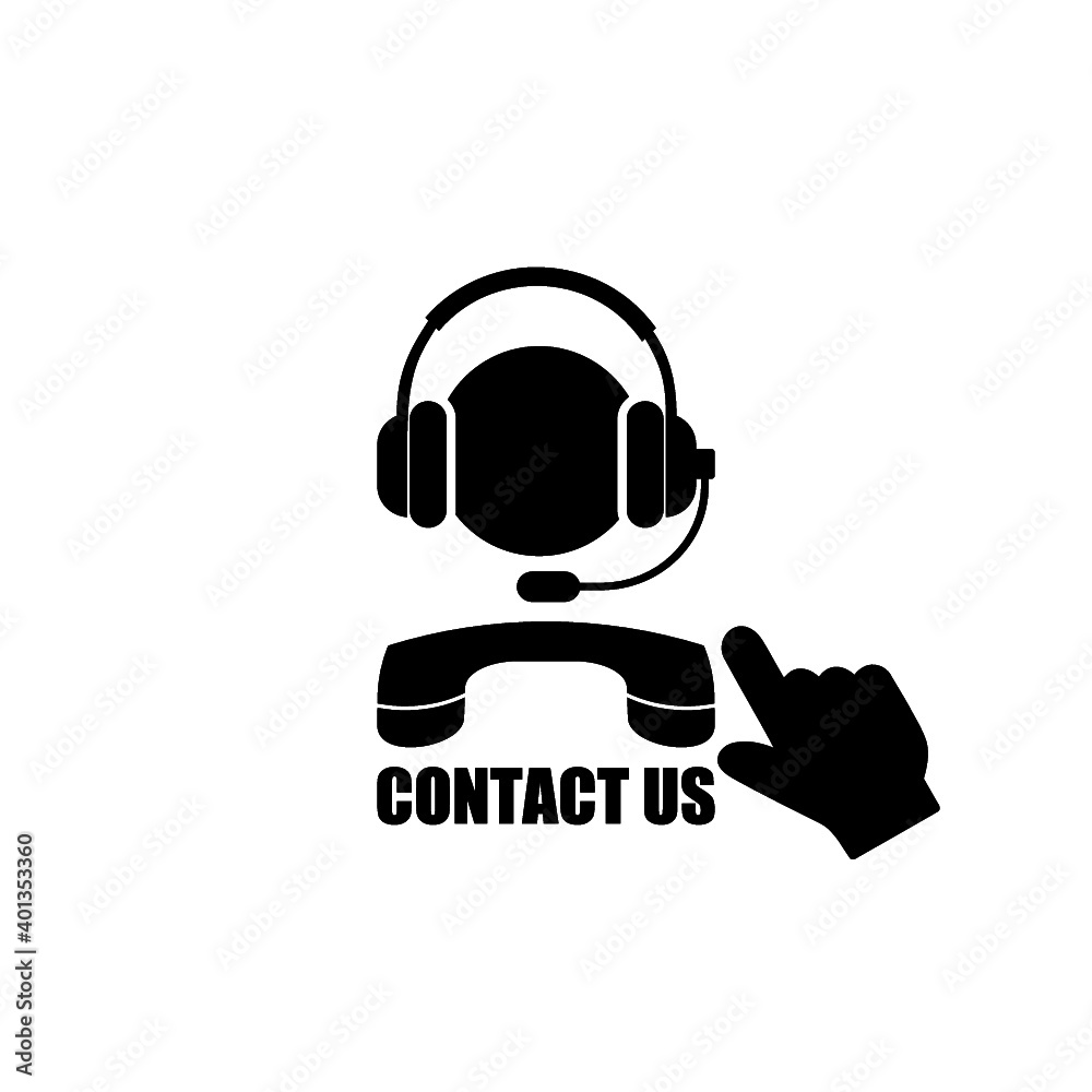 Contact us sign button icon isolated on white background Contact us sign button icon isolated on white background