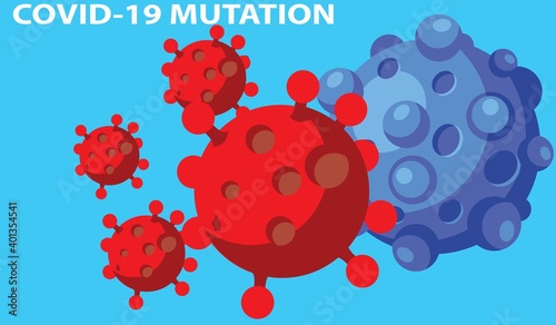 Coronavirus mutations, covid-19 virus strain, kinds of ncov, cute cartoon illustration, vector characters, isolated drawing of novel virus
