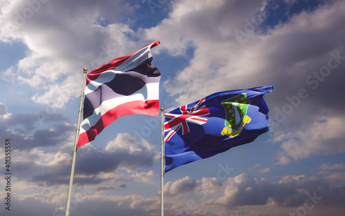 Flags of Thailand and British Virgin Islands.