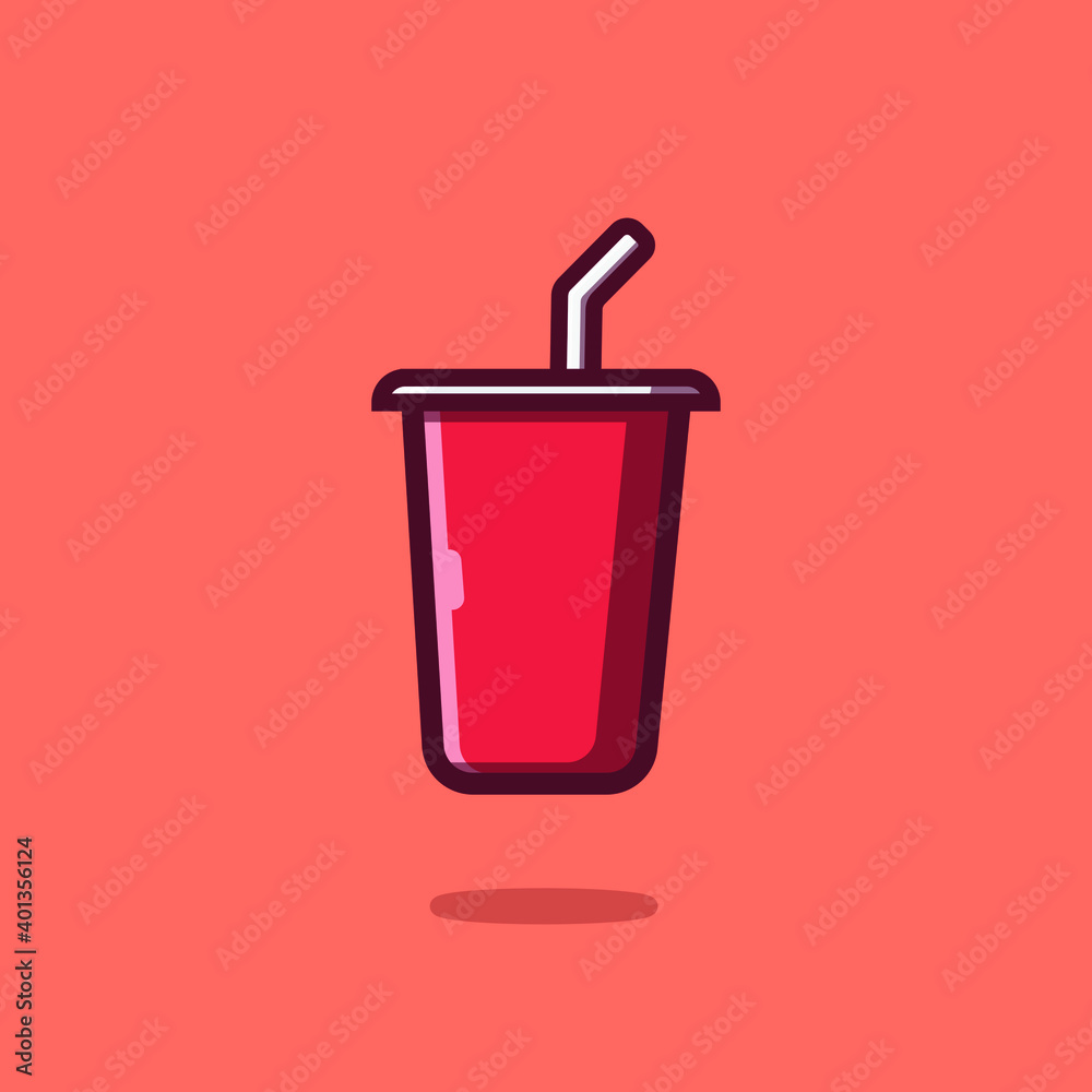 Soft Drink Flat Cartoon Icon Illustration. Premium Vector Fast Food Icon Concept Isolated. Flat Cartoon Style Soft Drink Flat Cartoon Icon Illustration. Premium Vector Fast Food Icon Concept Isolated. Flat Cartoon Style