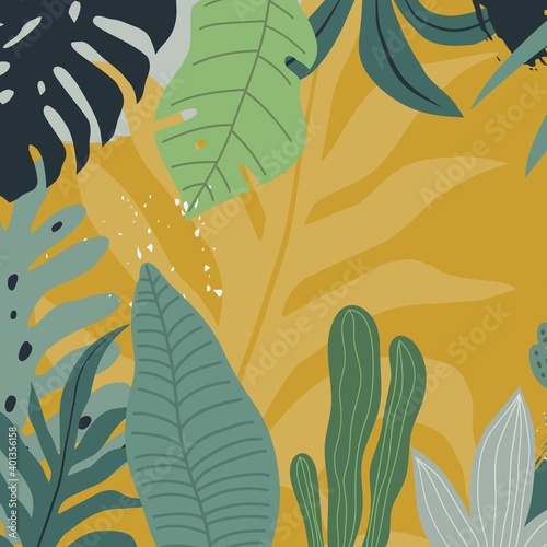 Floral hand drawn summer set. Pastel abstract flowers and leaves pattern. Spring print for posters and greeting cards