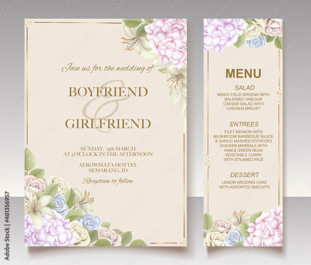 Elegant floral template wedding card Elegant floral template wedding card
